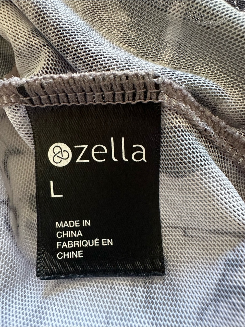 Zella Marble-Effect Long Sleeve Mesh Top, size large - Picture 9 of 12